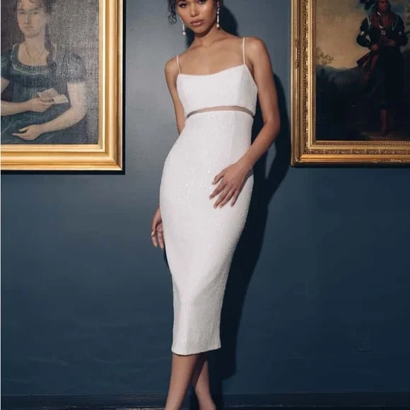 Jenny Yoo White Midi Dress - Picture 2 of 6